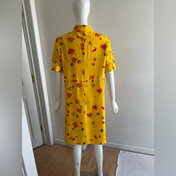 Altuzarra Vittoria Dress  Floral Button Down Drawstring Waist Short Sleeve US 10 - Picture 5 of 9